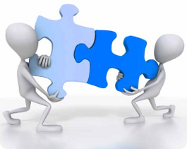 Image representing 2 pieces of a puzzle matching togegether
